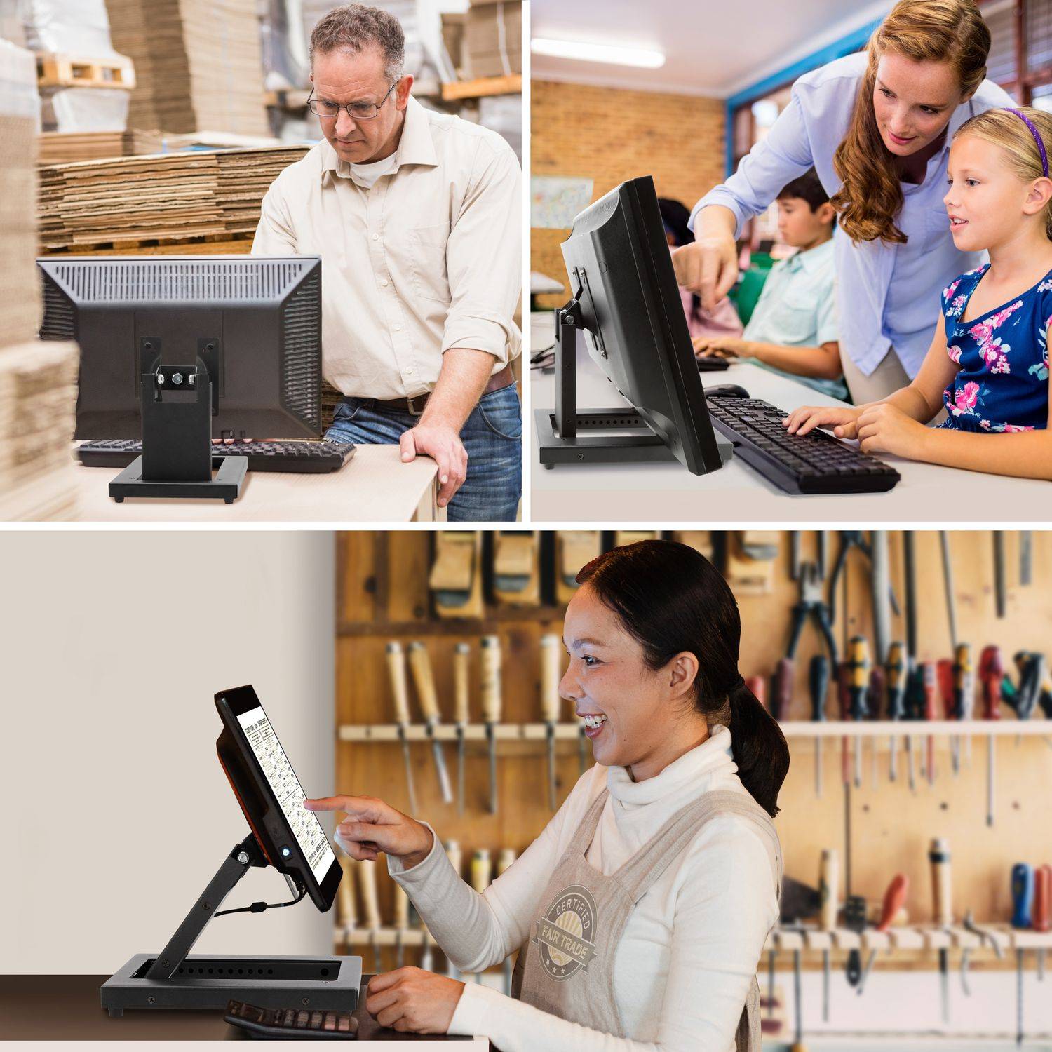 VSG24 Standfeste Halterung EXTREME | Vollmetall Touchscreens POS oder PC Monitore VSG-92003