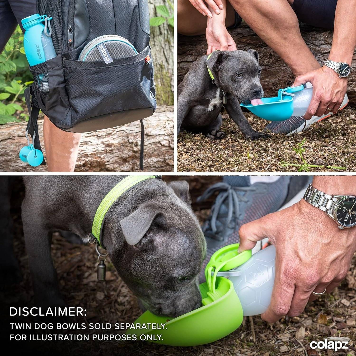 Colapz Wasserflasche und Futter Set für Hunde - 570ml - Colapz Grau