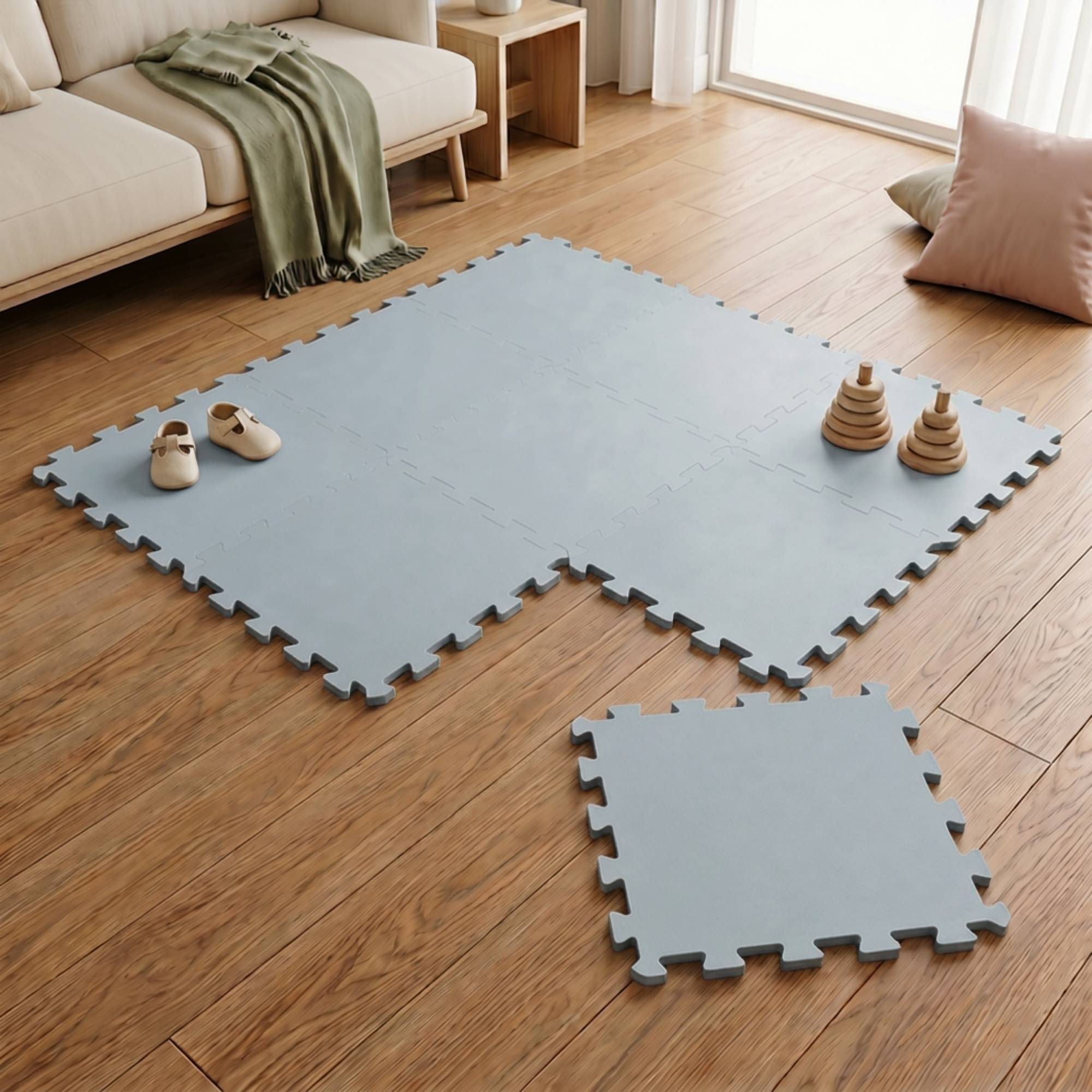 9 Teile Spielmatte Baby Puzzlematte - 30x30 Krabbelmatte Bodenmatte Kinderzimmer