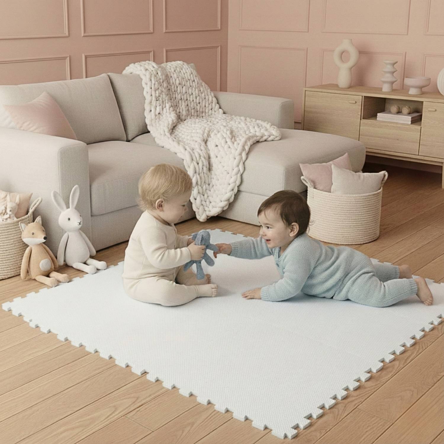 9 Teile Spielmatte Baby Puzzlematte - 30x30 Krabbelmatte Bodenmatte Kinderzimmer