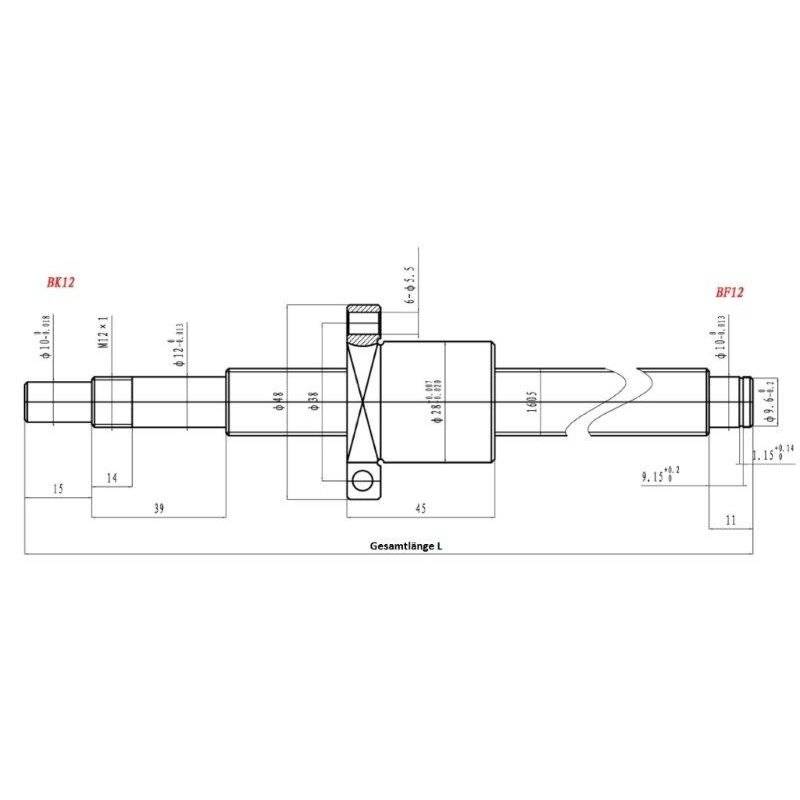 Kugelumlaufspindel SFU1605-3 235mm