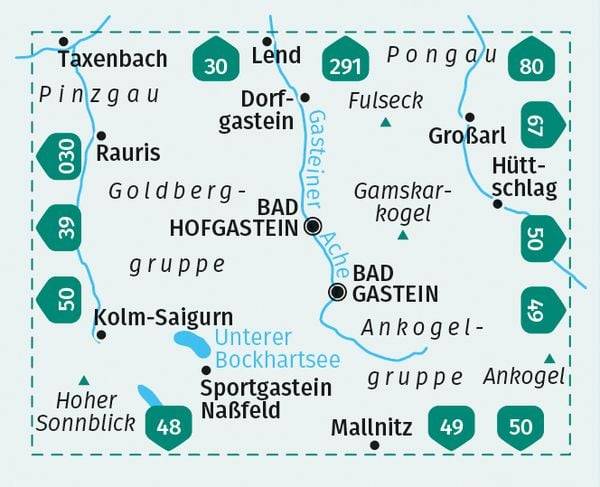 KOMPASS Wanderkarte 040 Bad Gastein, Bad Hofgastein, Dorfgastein 1:35.000