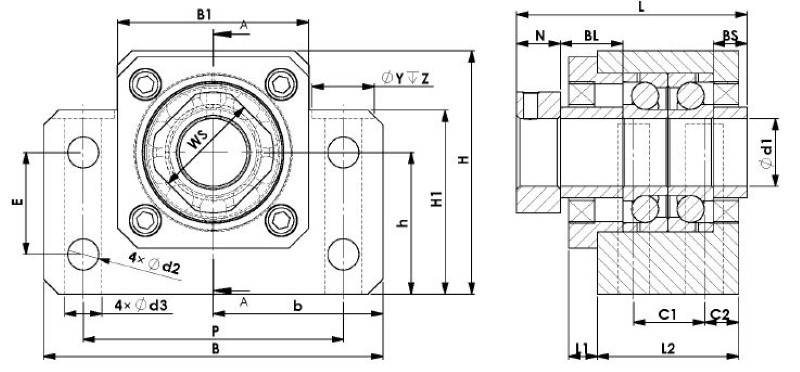 BK10 Festlager Block