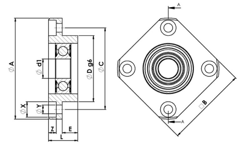 FF10 Loslager Flansch