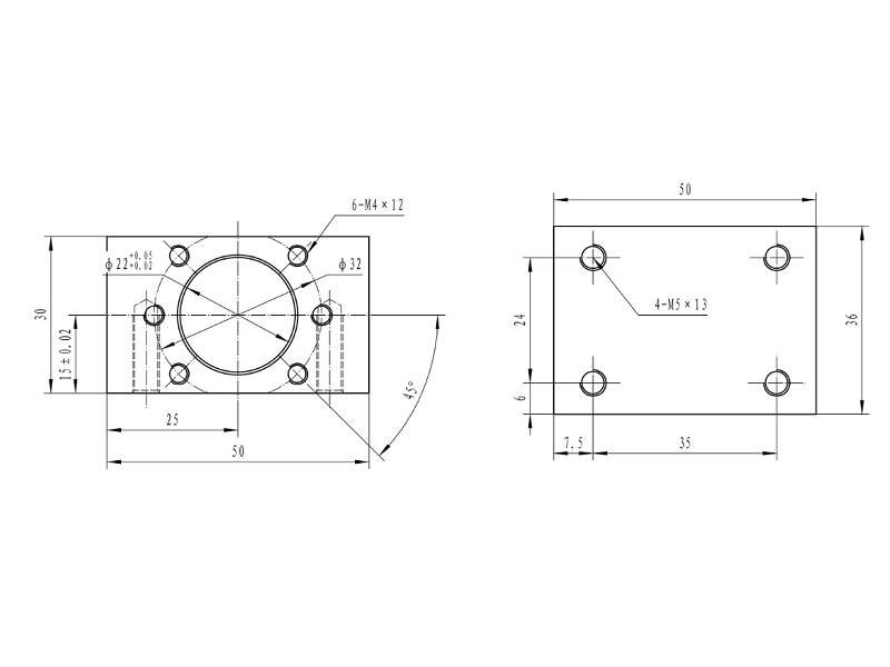 Spindelmuttergehäuse DSG1204 für Kugelumlaufspindel SFU1204