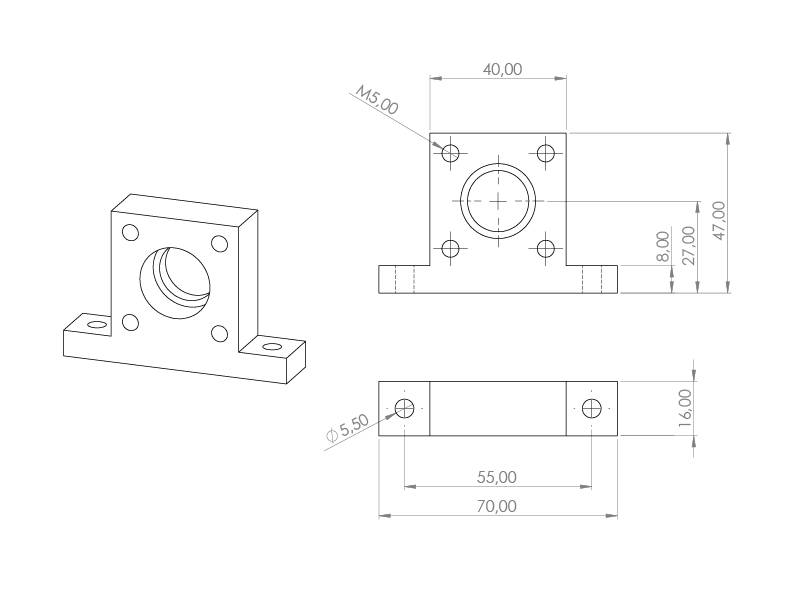 Festlagereinheit FLB16-30/8 / Easy-Mechatronics - System 1216B