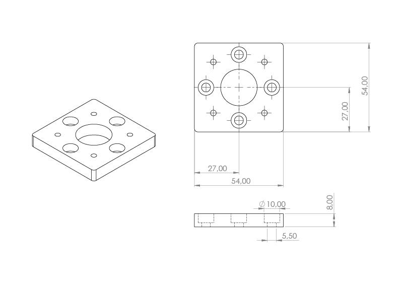 Festlagereinheit FLB16-30/8 inkl. Motorhalter NEMA17 / Easy-Mechatronics - System 1216B