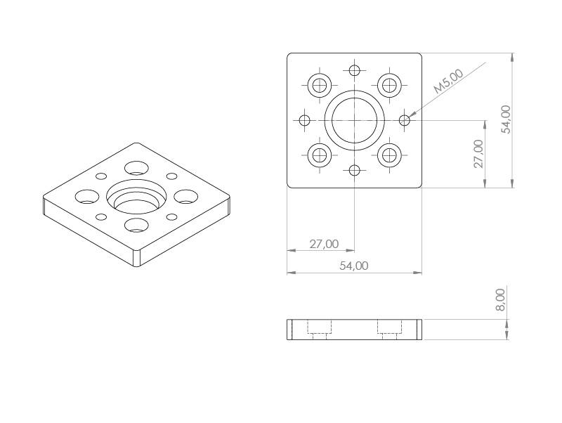 Festlagereinheit FLB16-30/8 inkl. Motorhalter NEMA17 / Easy-Mechatronics - System 1216B