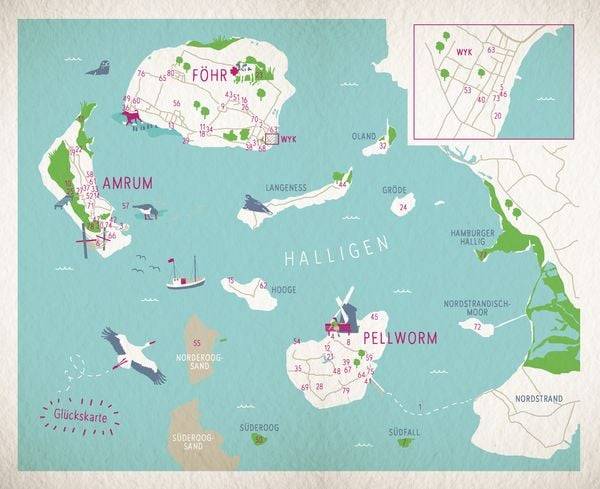Glücksorte auf Föhr & Amrum. Mit Pellworm & den Halligen