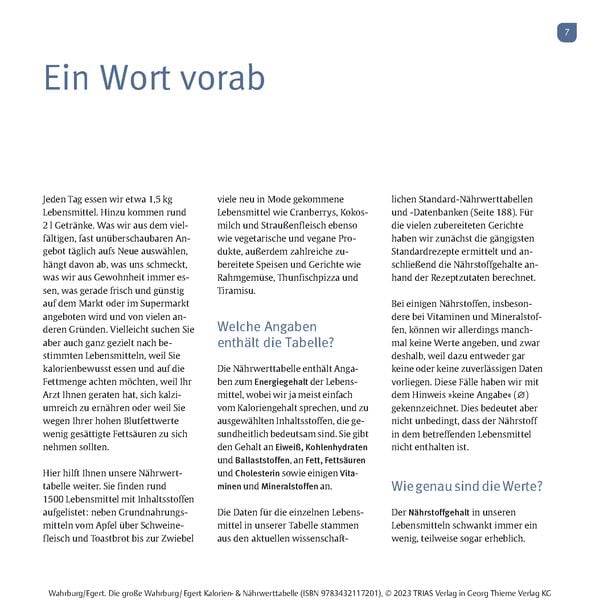 Die große Wahrburg/Egert Kalorien-&-Nährwerttabelle