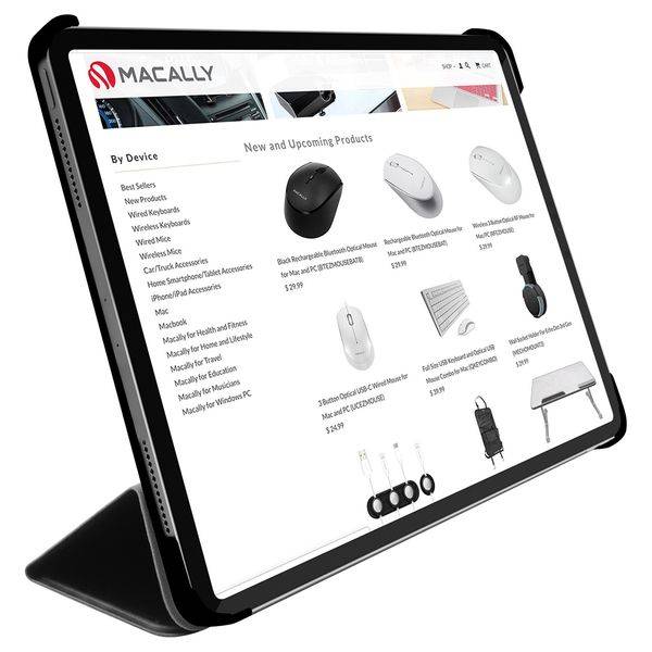 Macally BOOKSTANDPRO5L, Hülle Aufsteller f. iPad Pro 12,9" (2021 & 2020) Schwar
