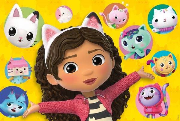 Schmidt 56475 - Gabbys Dollhouse, Gabby und ihre Freunde, Kinderpuzzle mit Glitzereffekt, 100 Teile