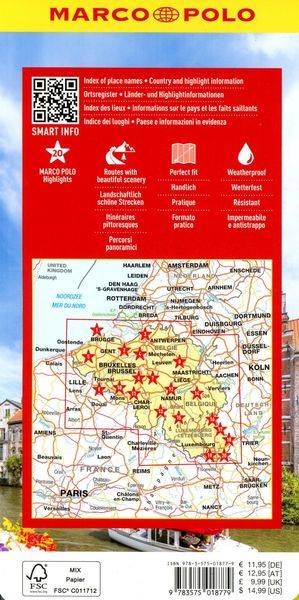 MARCO POLO Reisekarte Belgien, Luxemburg 1:250.000