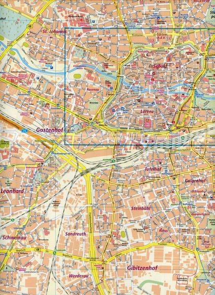 Nürnberg. Innenstadtplan 1:16 000