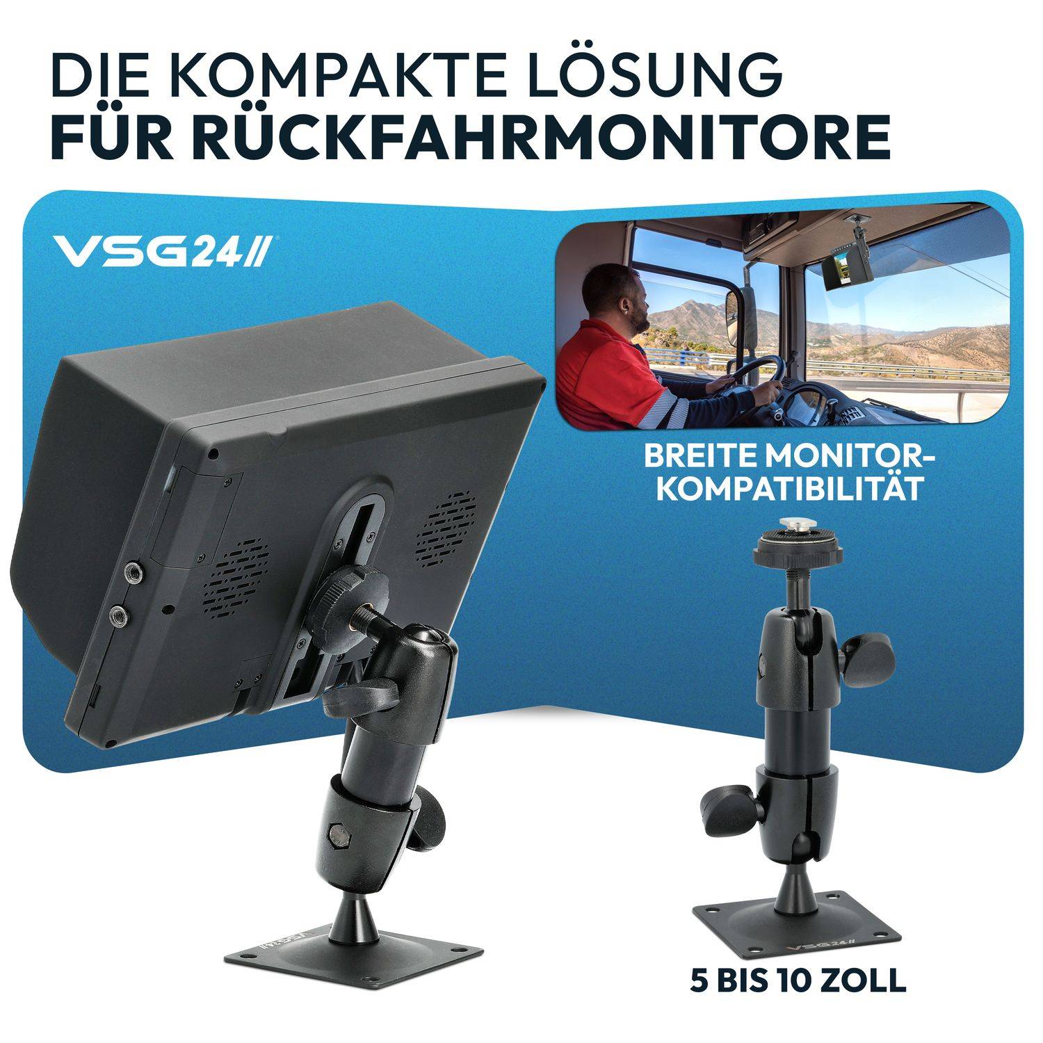 VSG24 Flexible Halterung für Rückfahrmonitore