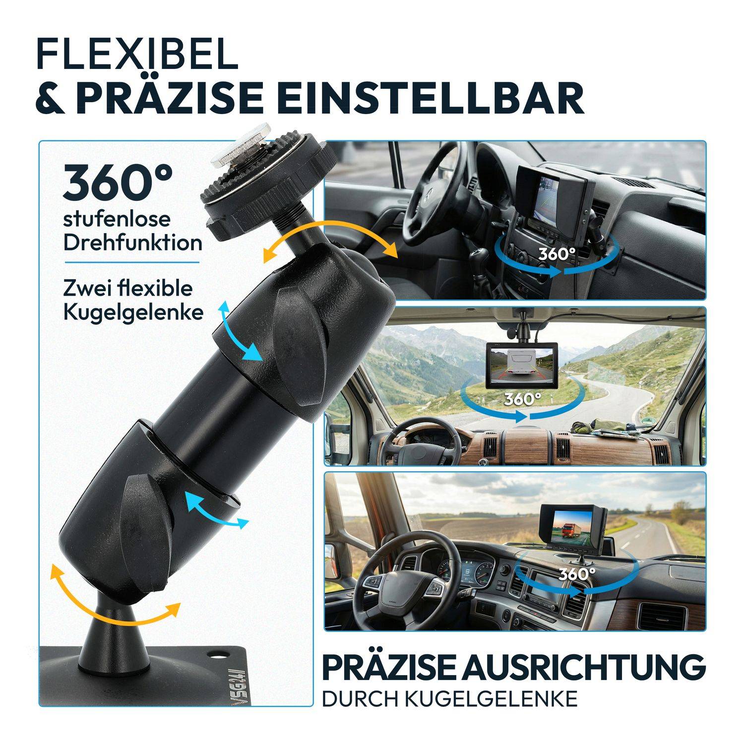 VSG24 Flexible Halterung für Rückfahrmonitore