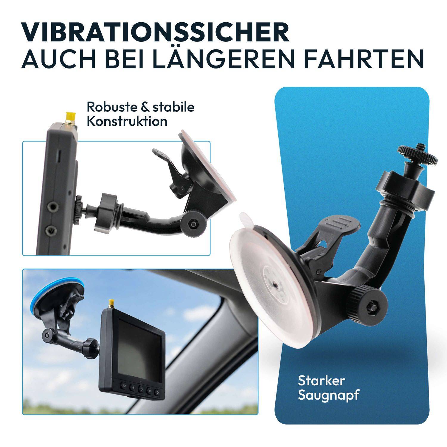 VSG24 Flexible Halterung für Rückfahrmonitore mit Saugnapf