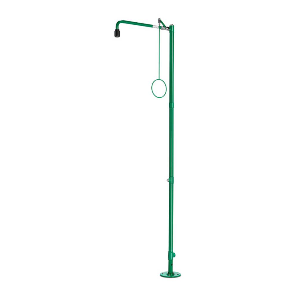 Körper-Notdusche - ClassicLine - Messing, Edelstahl - für Bodenmontage - Wasseranschluss 1 1/4-Zoll-IG - Abmessungen (H x B x T) 2300 x 200 x 630 mm