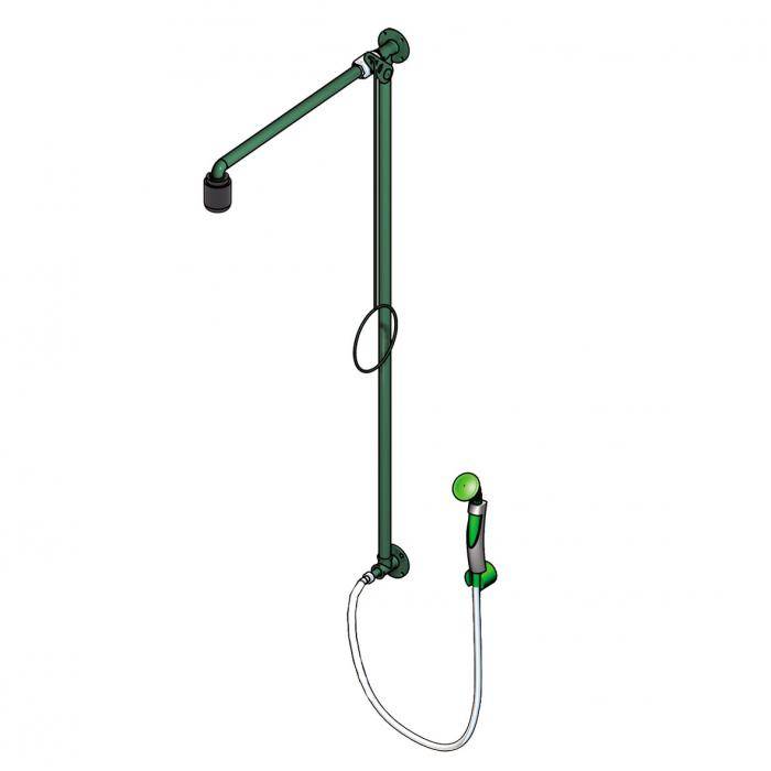 Körper-Notdusche mit Hand-Augendusche, für Wandmontage Aufputz