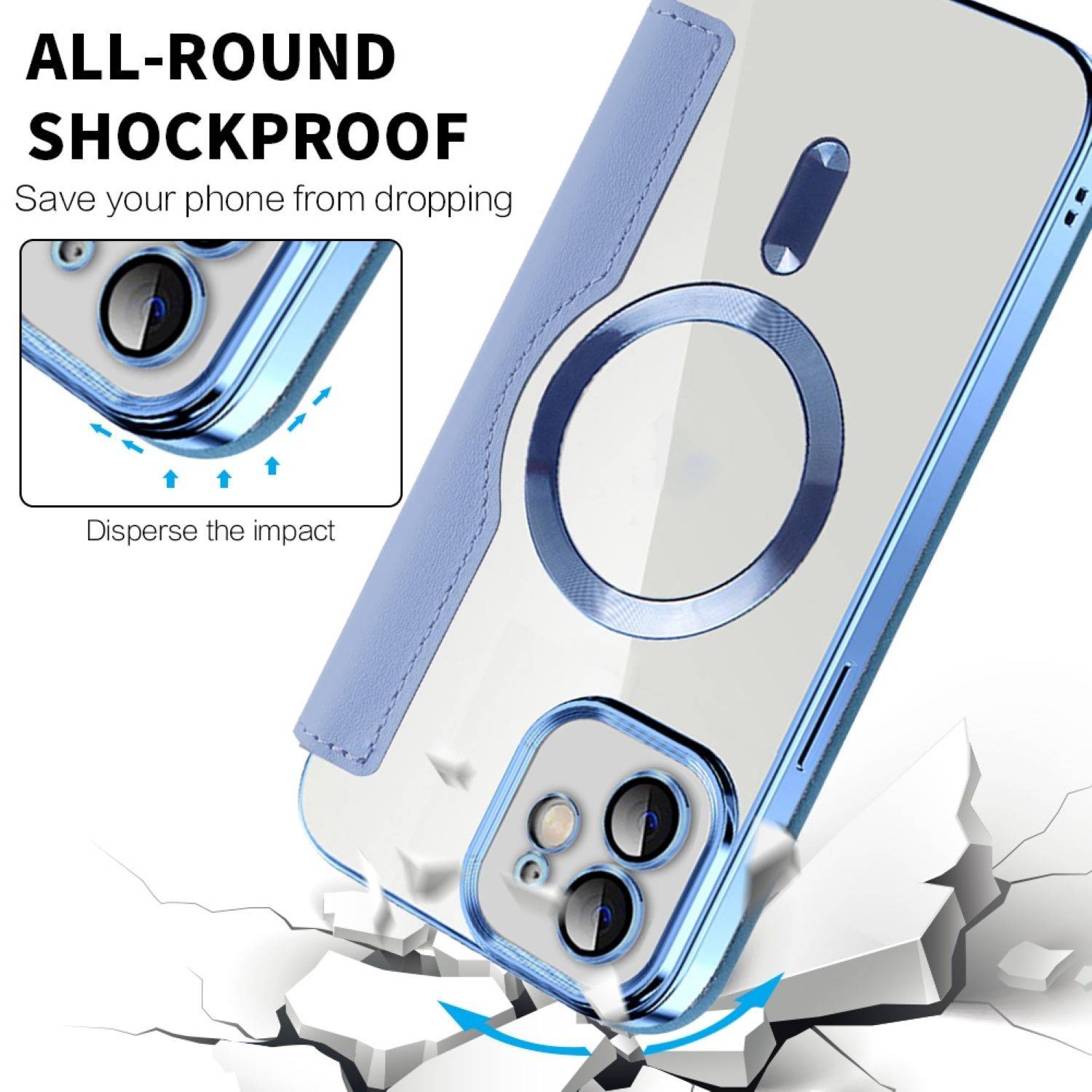 Für Apple iPhone 15 Plus 360 Grad Full Magsafe Anti Datenklau Etui Cover Rosa