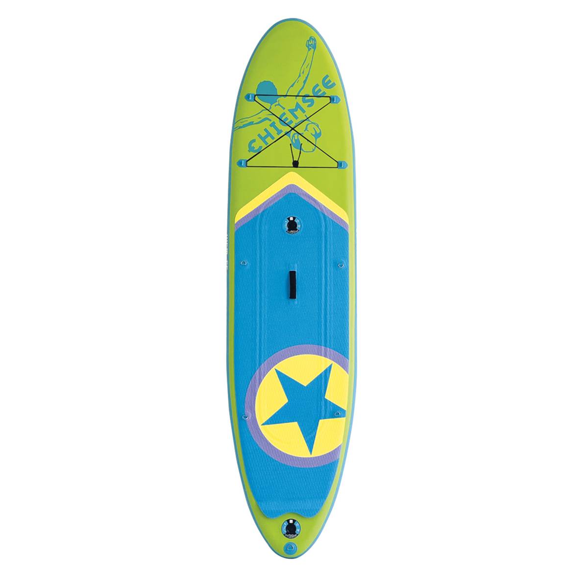 Chiemsee - SUP-Set inkl. Board, Paddel, Pumpe, Leash & Rucksack (grün/blau) Stand-Up Paddle