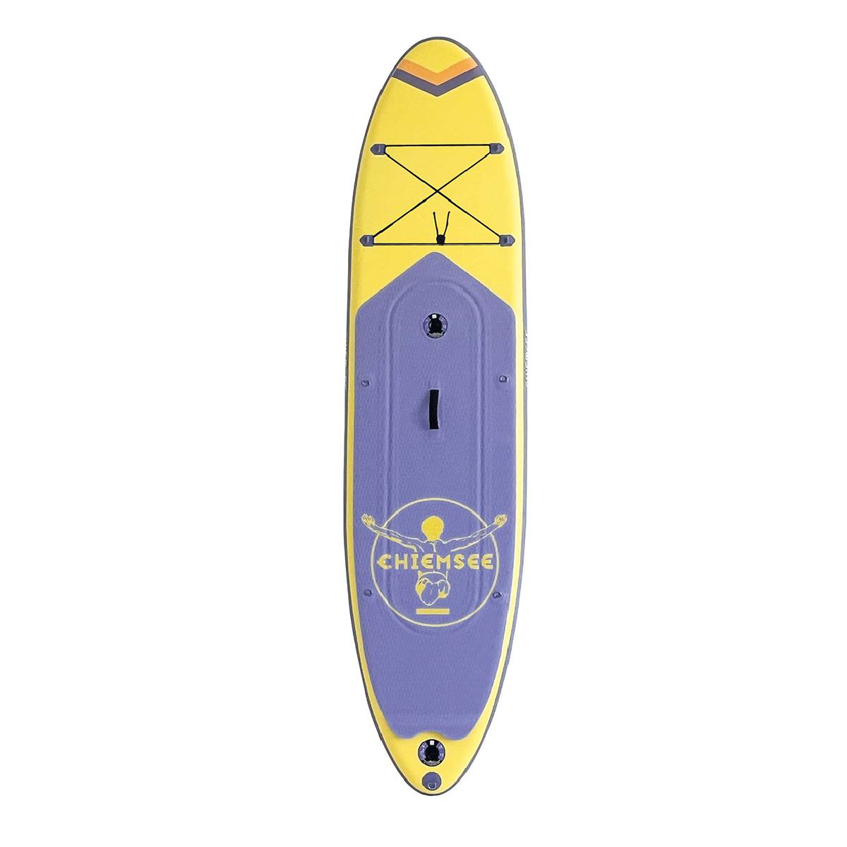 Chiemsee - SUP-Set inkl. Board, Paddel, Pumpe, Leash & Rucksack (gelb/lila) Stand-Up Paddle