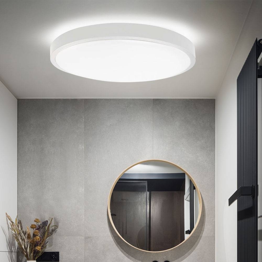 Deckenlampe Deckenleuchte Badezimmerleuchte Wohnzimmerlampe Flurleuchte Schlafzimmerlampe, Kunststoff weiß, IP44, 1x LED 36W 3820Lm 4000K neutralwei