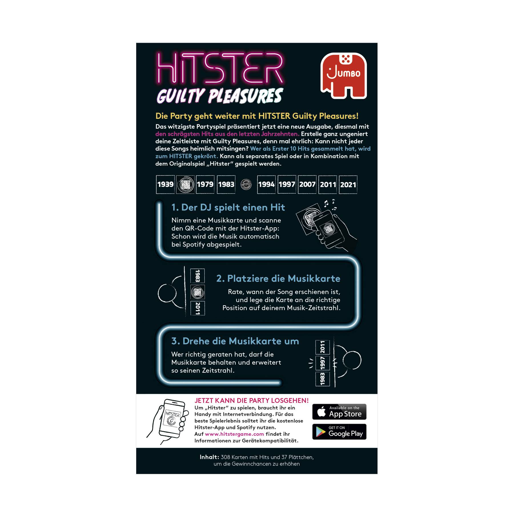 Hitster Guilty Pleasures, Partyspiel, Deutsche Version