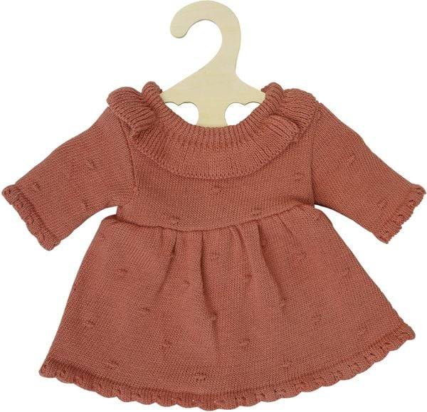 Heless - Puppen-Strickkleid aus 100 % Bio-Baumwolle, pfirsich, Gr. 35-45 cm