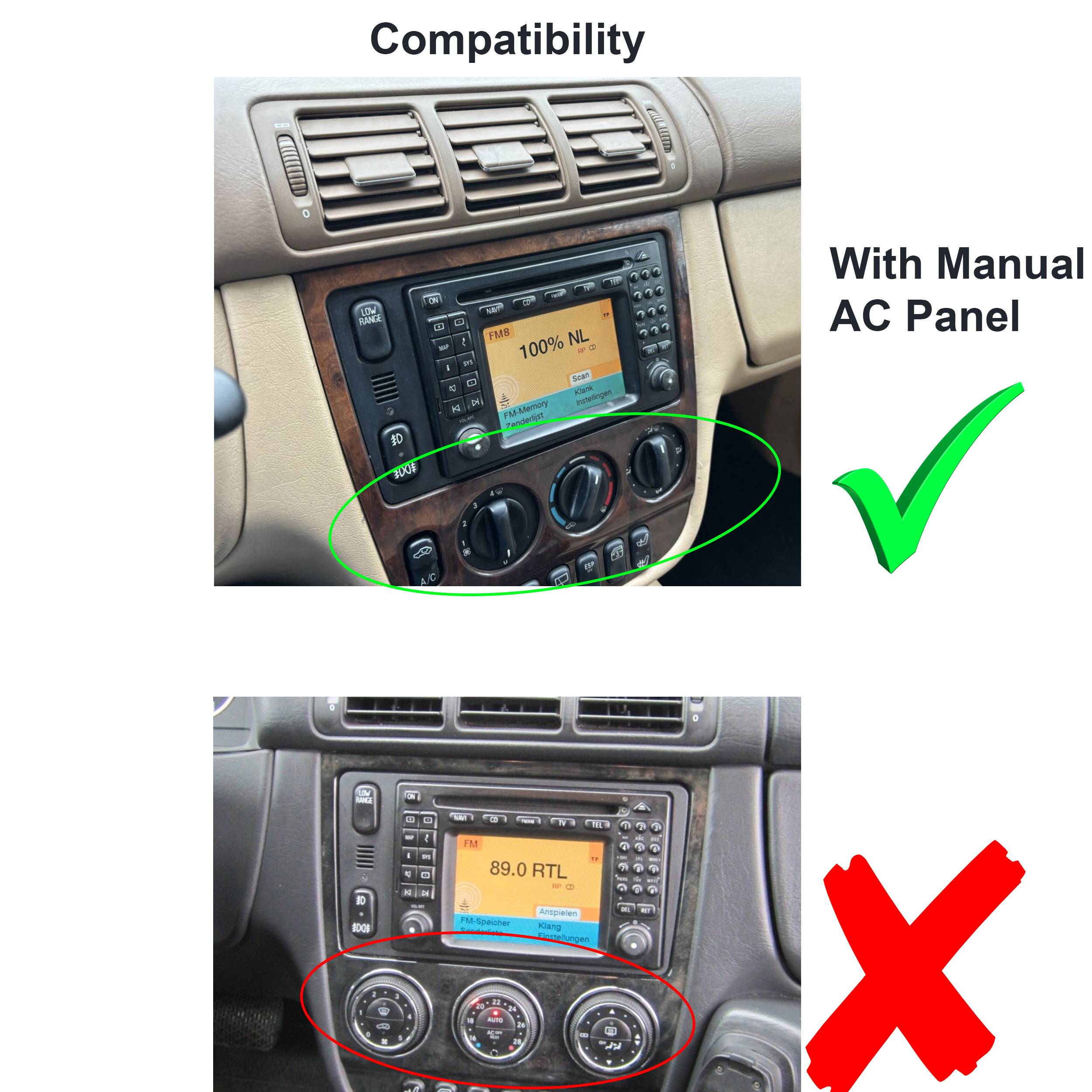 Für Mercedes ML W163 Manuell Klima 9" Touch Android Autoradio GPS Navi CarPlay