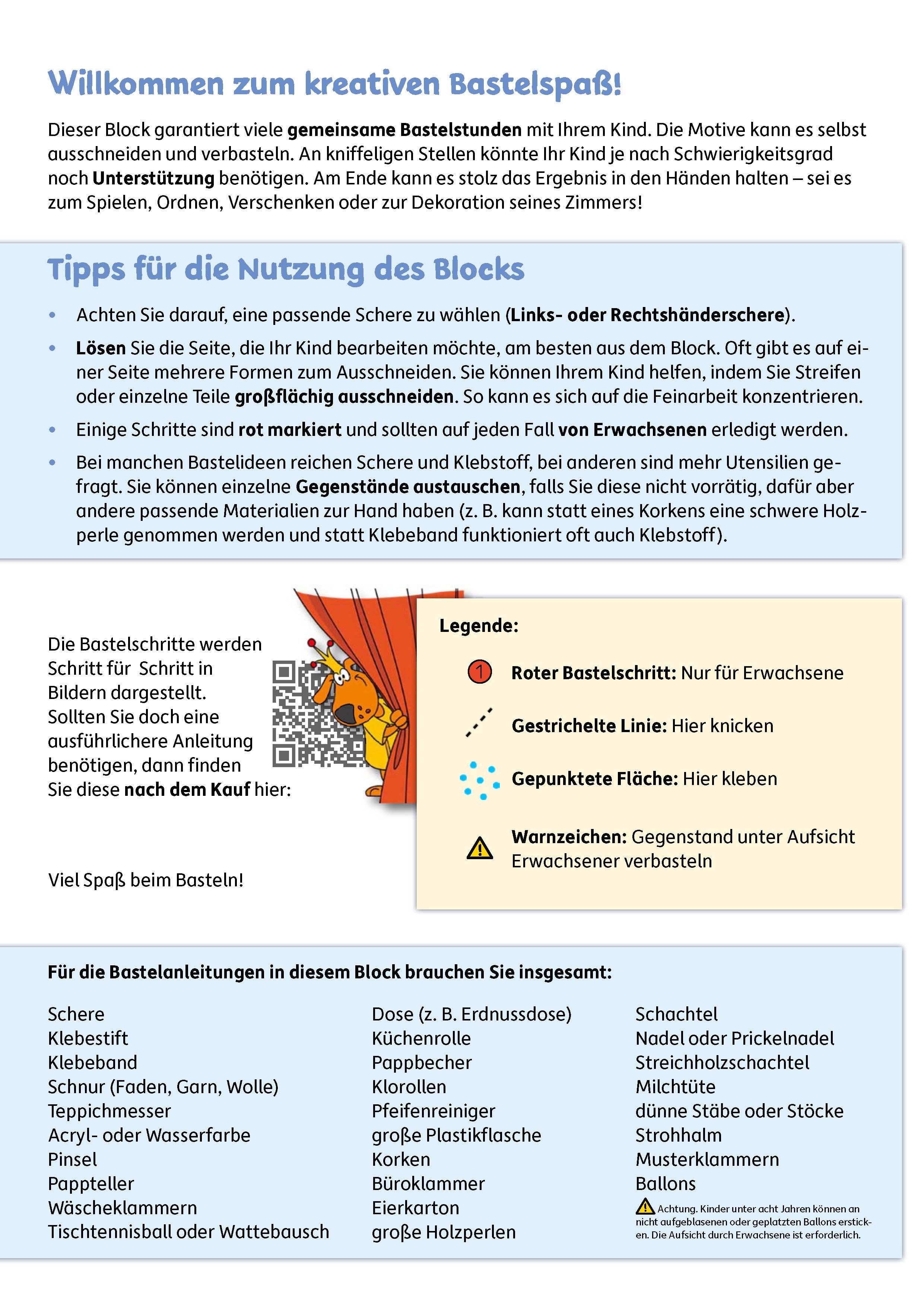Lass uns basteln – Bastelbuch ab 4 Jahre – Wilde Tiere