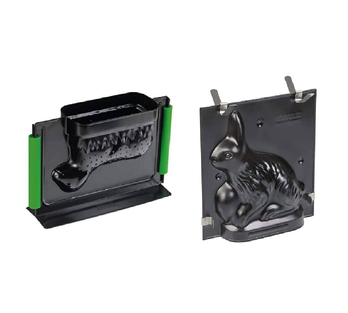 ORIGINAL KAISER 2-tlg. Osterbackformen Set Osterlamm 2.0 mit Silikonklammern und Hase - Backformen für Ostern 700 und 500 ml - 3D Kuchenform