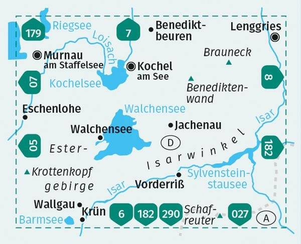 KOMPASS Wanderkarte 06 Walchensee, Kochelsee, Sylvensteinstausee 1:25.000