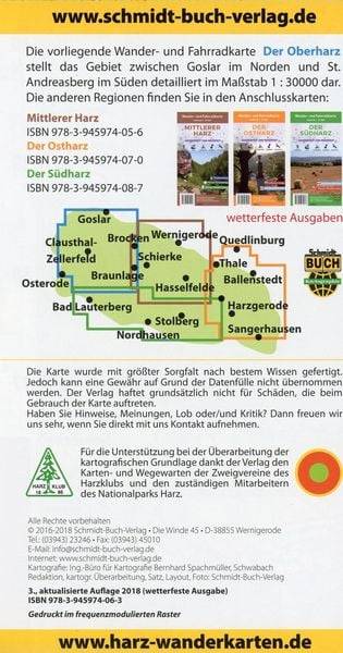 Der Oberharz Wander- und Fahrradkarte 1 : 30 000