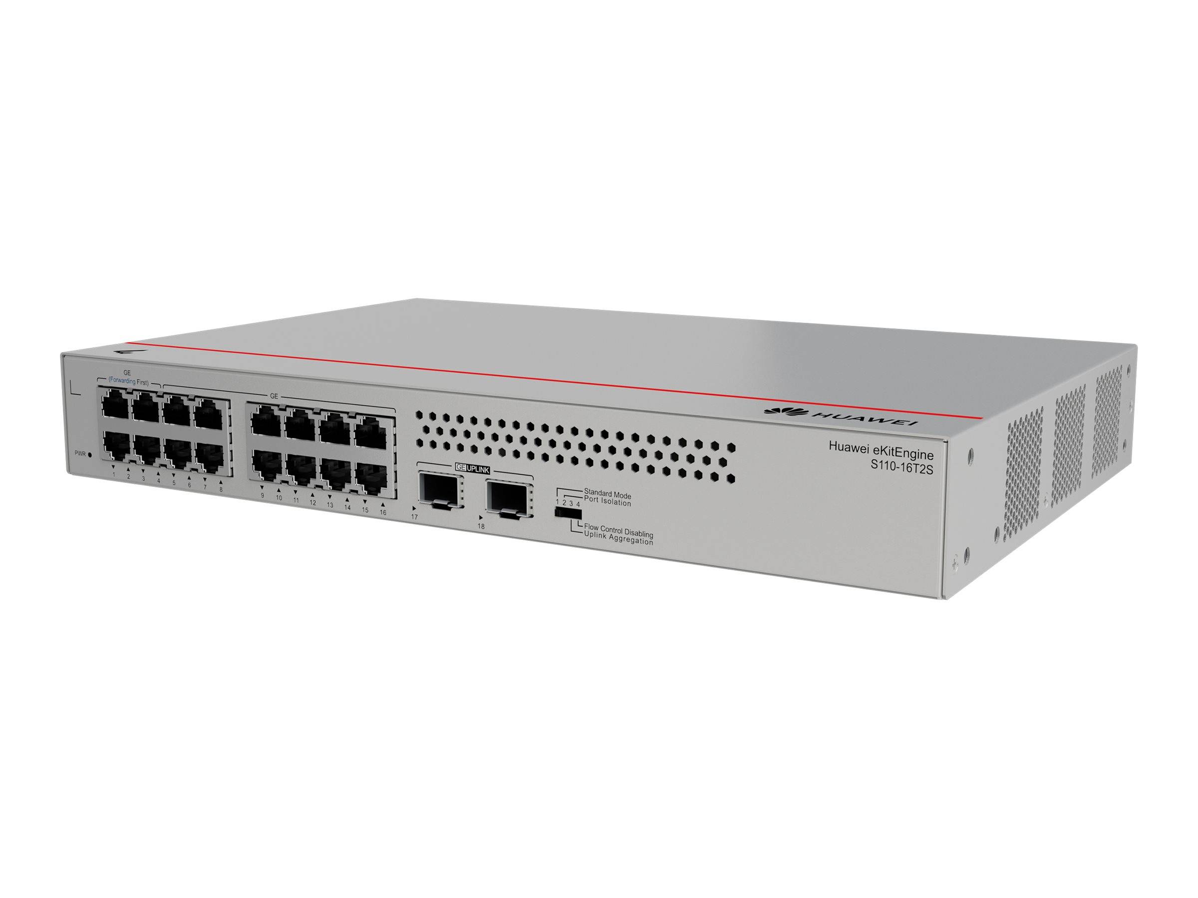 Huawei eKitEngine S110 Series S110-16T2S - Switch - unmanaged - 16 x 10/100/1000 + 2 x Gigabit SFP (Uplink)