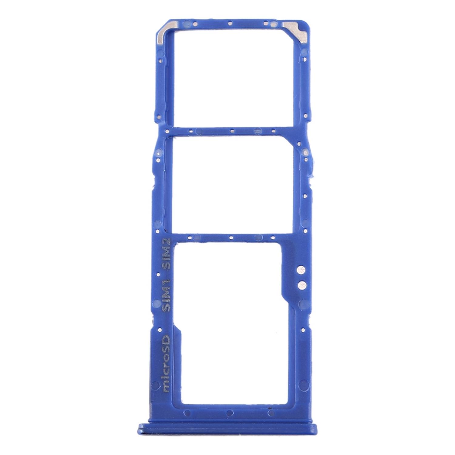 Dual Sim Karten Halter für Samsung Galaxy A70 Blau Card Tray Micro SD