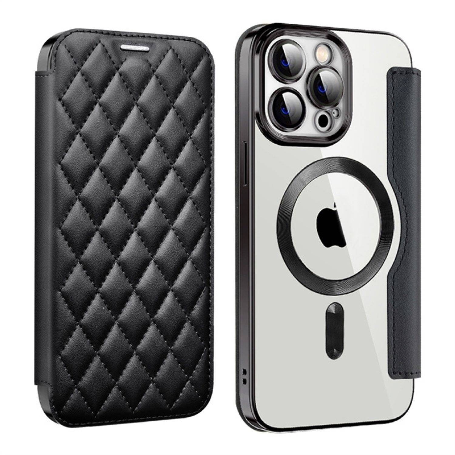 Für Apple iPhone 15 Pro 360 Grad Full Magsafe Anti Datenklau Etui Cover Schwarz
