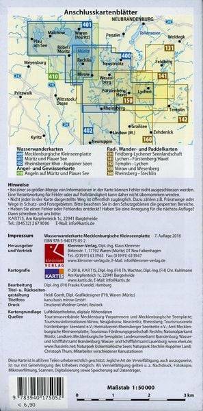 Wasserwanderkarte Mecklenburgische Kleinseenplatte