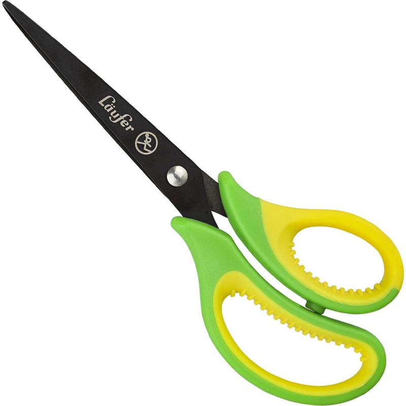 läufer Ergonomische Bastelschere, Länge: 150 mm, grün/gelb