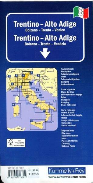 Trentino - Südtirol Nr. 03 Regionalstrassenkarte 1:200 000
