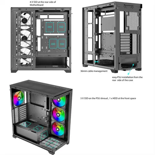 XILENCE Xilent Gleam X818.ARGB Gaming ATX PC Case black, RGB ATX Midi Tower XILENCE Xilent Gleam X818.ARGB Gaming ATX PC Case black, RGB ATX Midi Tower