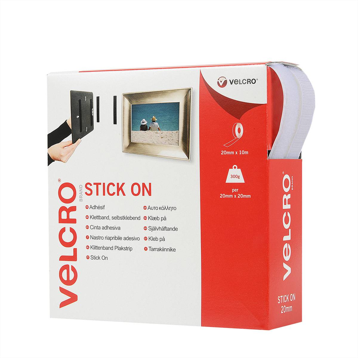 Velcro VEL-EC60219, Weiß, 20 mm, 10 m, 1 Stück(e), Box