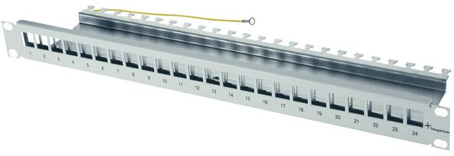 Telegärtner AMJ-S 19" Modulträger / Patchfeld 24 Port unbestückt, lichtgrau