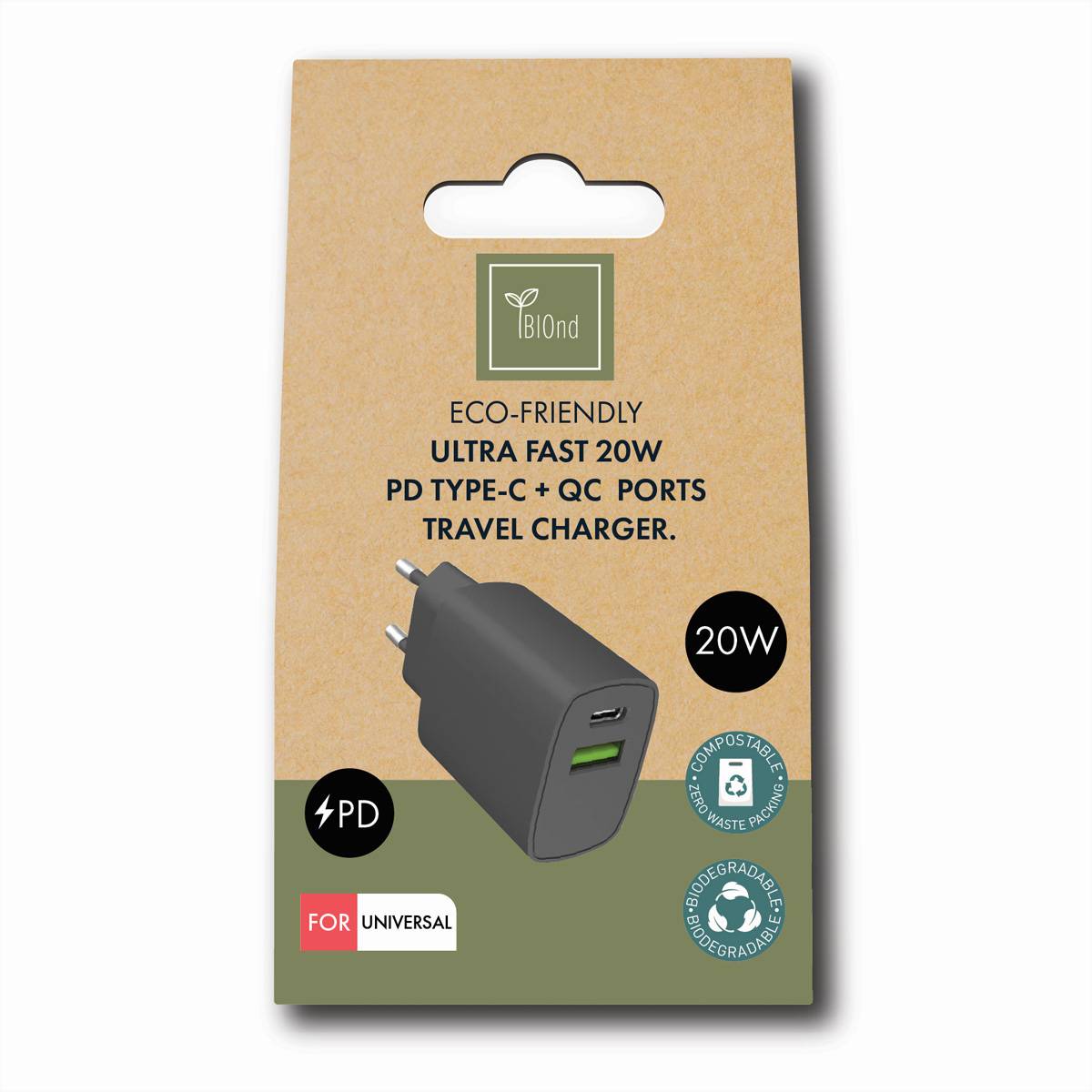 BIOnd Bio-PD 20W Charger Dual Port USB-A und C