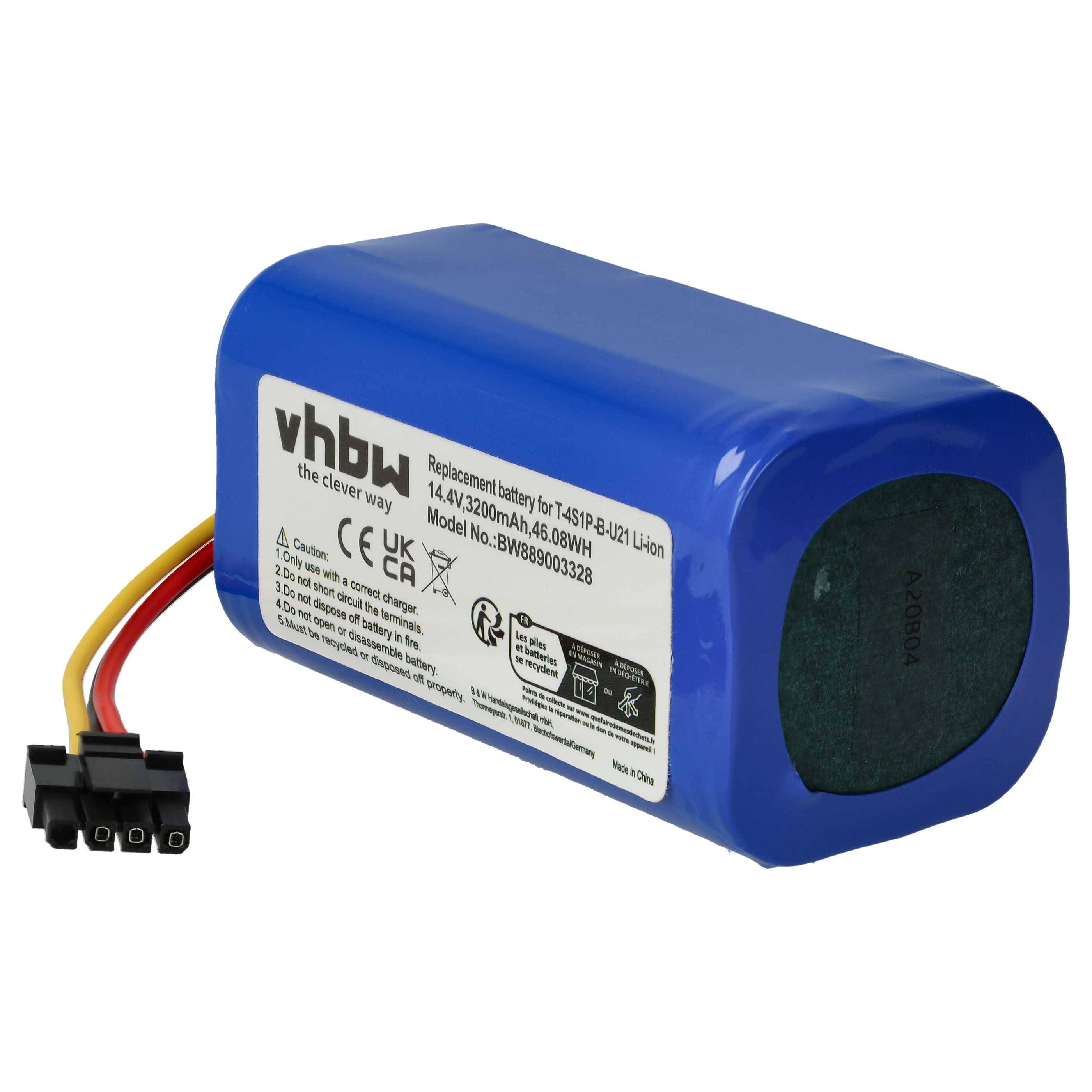 vhbw 1x Akku Ersatz für Proscenic T-4S1P-B-U21, INR18650-M30-4S1P für Staubsauger (3200 mAh, 14,4 V, Li-Ion)