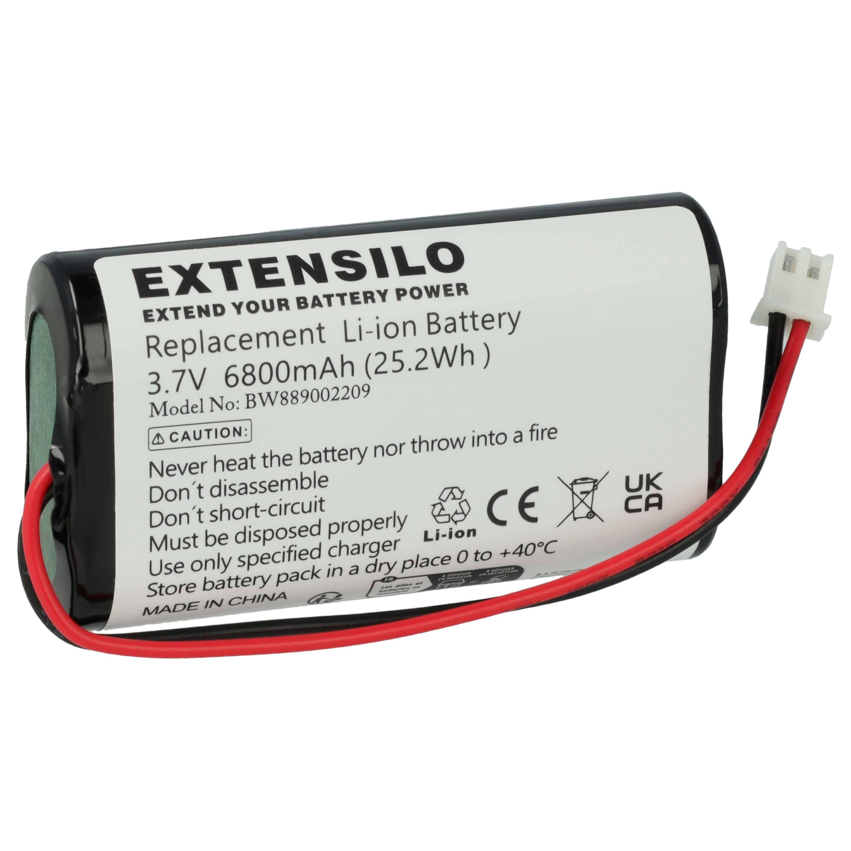 EXTENSILO 1x Akku kompatibel mit Abathe Tischlampe, Nachttischlampe (6800 mAh, 3,7 V, Li-Ion)