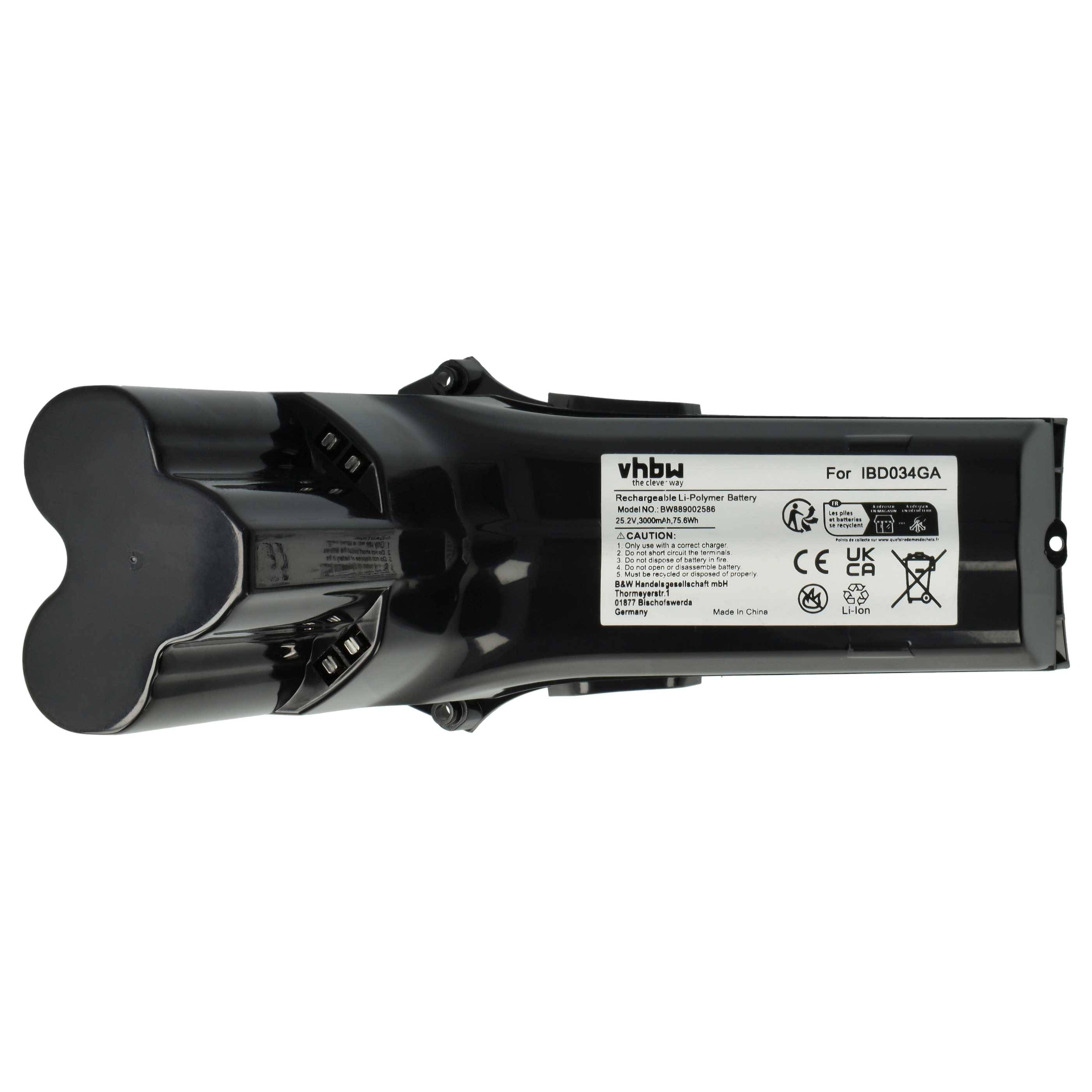 vhbw Akku kompatibel mit Philips SpeedPro Max XC80423/01, XC7042/01, XC7043, FC6908, XC7043/01 Staubsauger (3000 mAh, 25,2 V, Li-Ion)