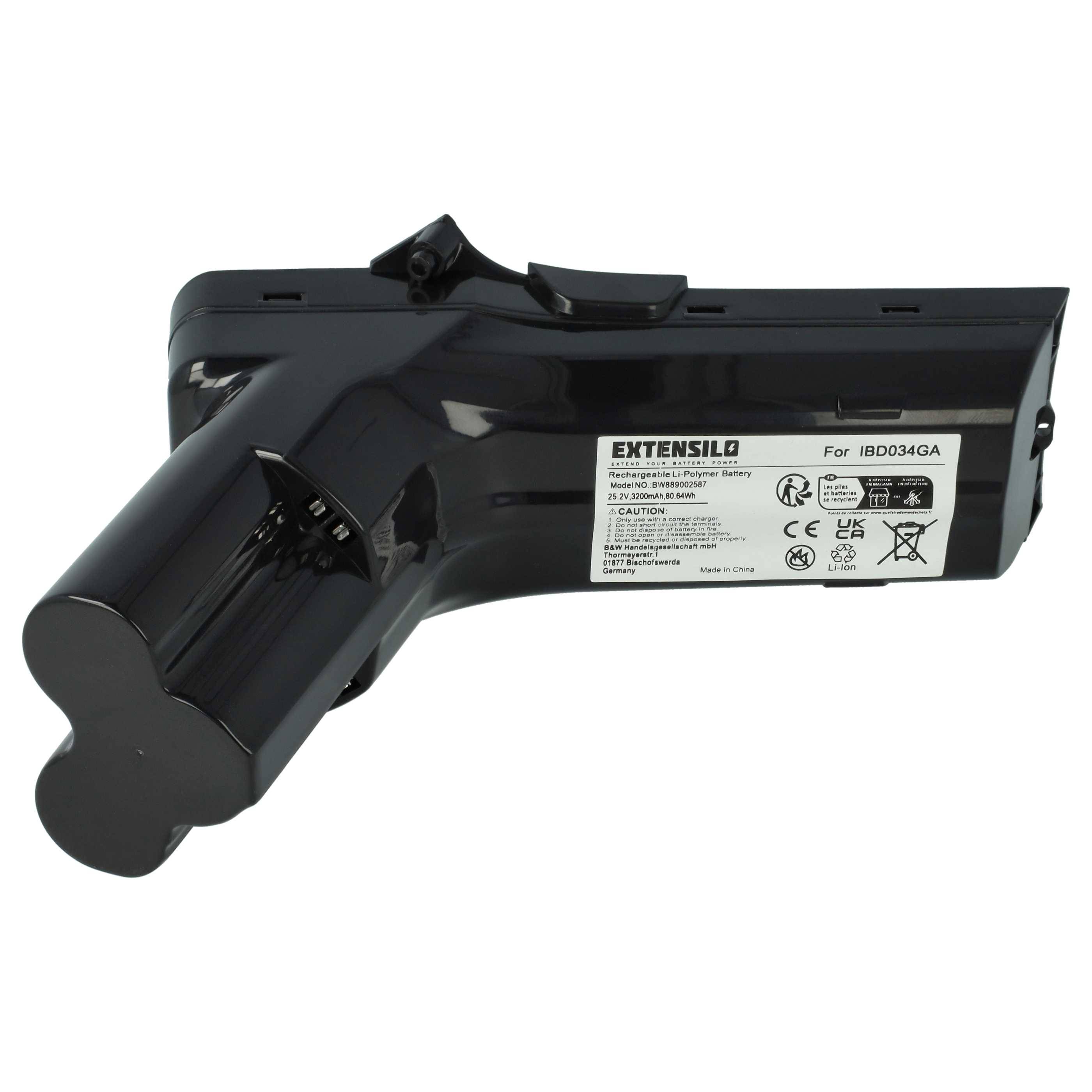 EXTENSILO Akku kompatibel mit Philips SpeedPro Max FC6823/01, FC6823, FC6823/31, FC6823/81, FC6822 Staubsauger (3200 mAh, 25,2 V, Li-Ion)