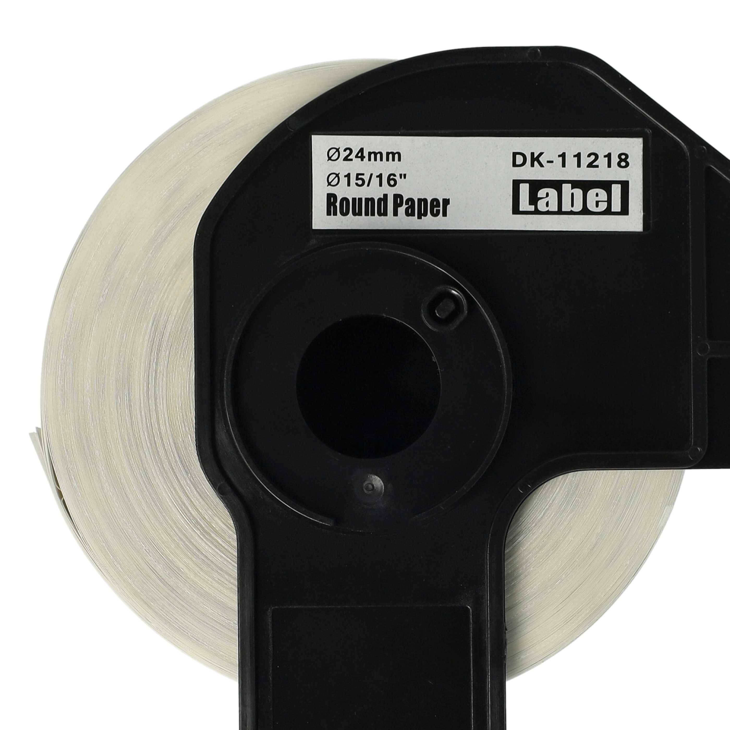 vhbw 10x Etiketten-Rolle mit Halter 24mm (1000 Etiketten) kompatibel mit Brother PT QL-710W, QL-720, QL-700, QL-710 Etiketten-Drucker - Premium
