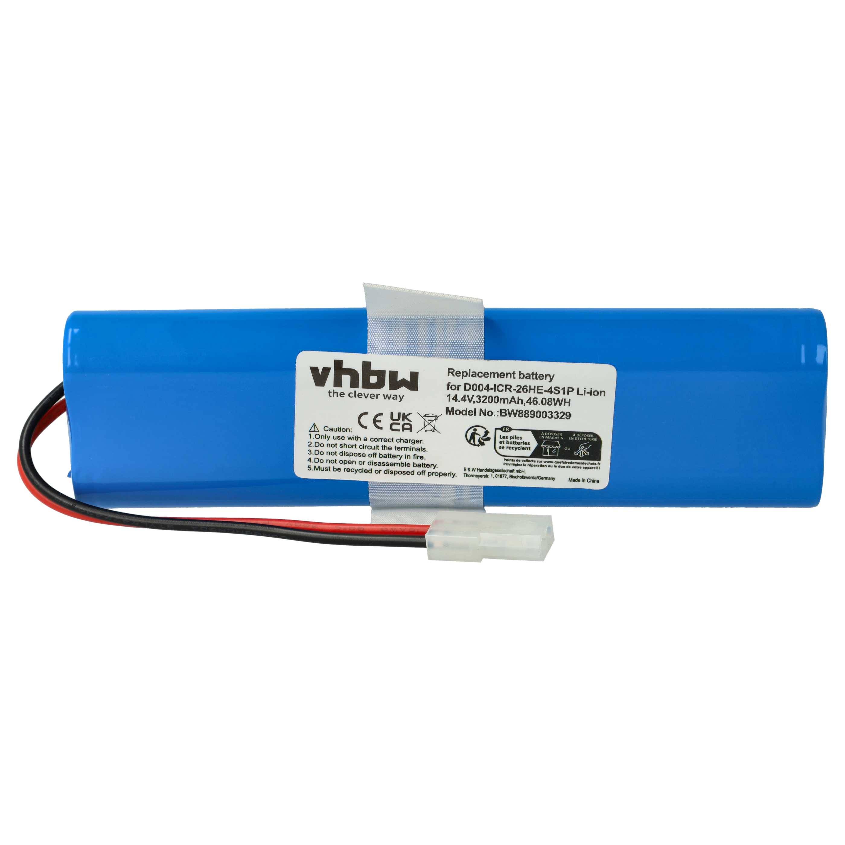 vhbw 1x Akku kompatibel mit 360 S6 Saugroboter (3200 mAh, 14,4 V, Li-Ion)